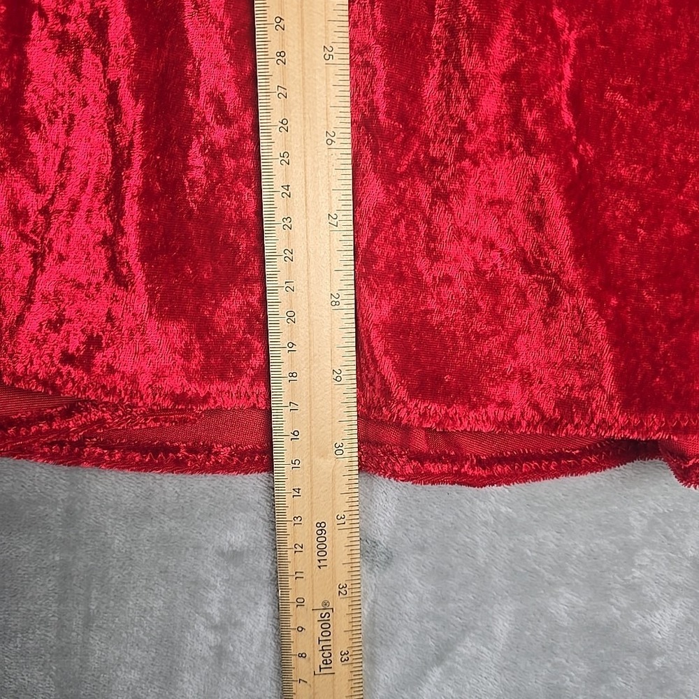 Red Riding Hood Crushed Velvet Red Hooded Cape Costume Halloween Cosplay O/S - Picture 2 of 5